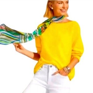 CAbi Buttercup Asymmetrical Off-shoulder Pullover Sweater Size XS NEW